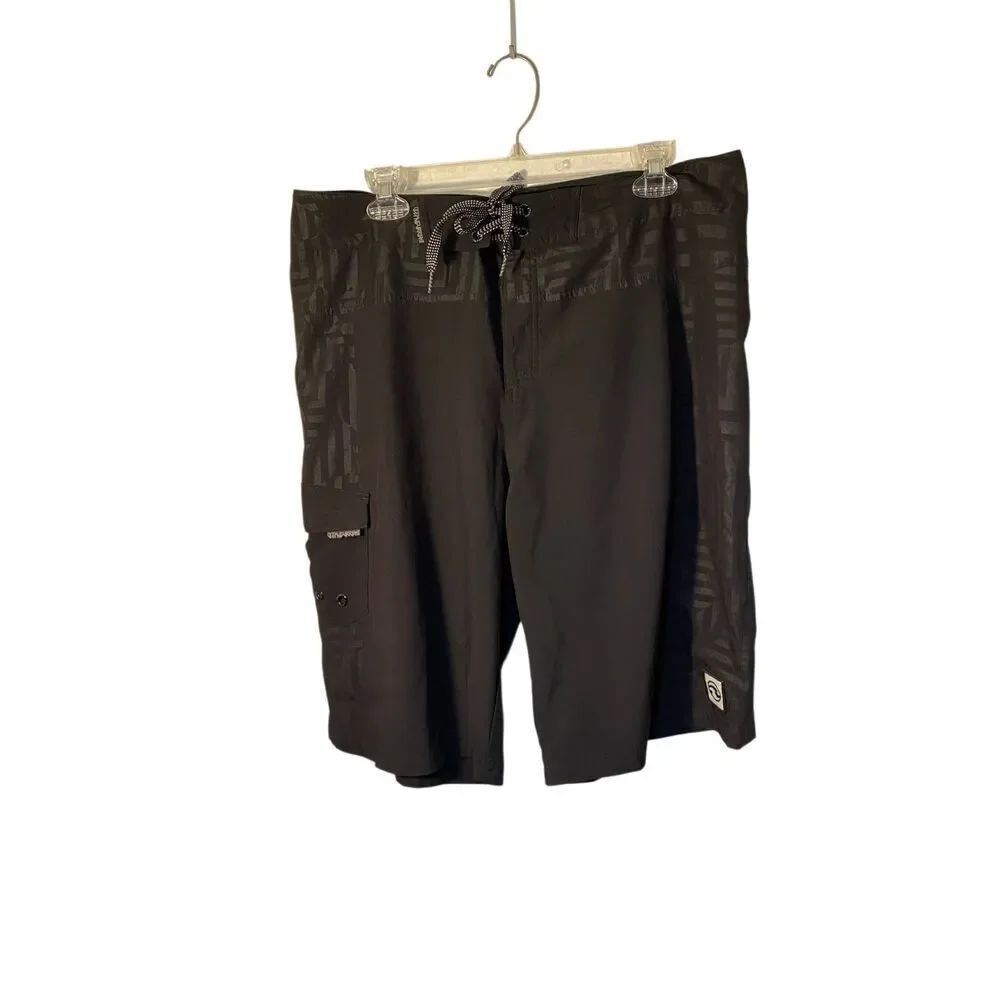 Ocean current men’s black swim trunks board shorts athletic 34